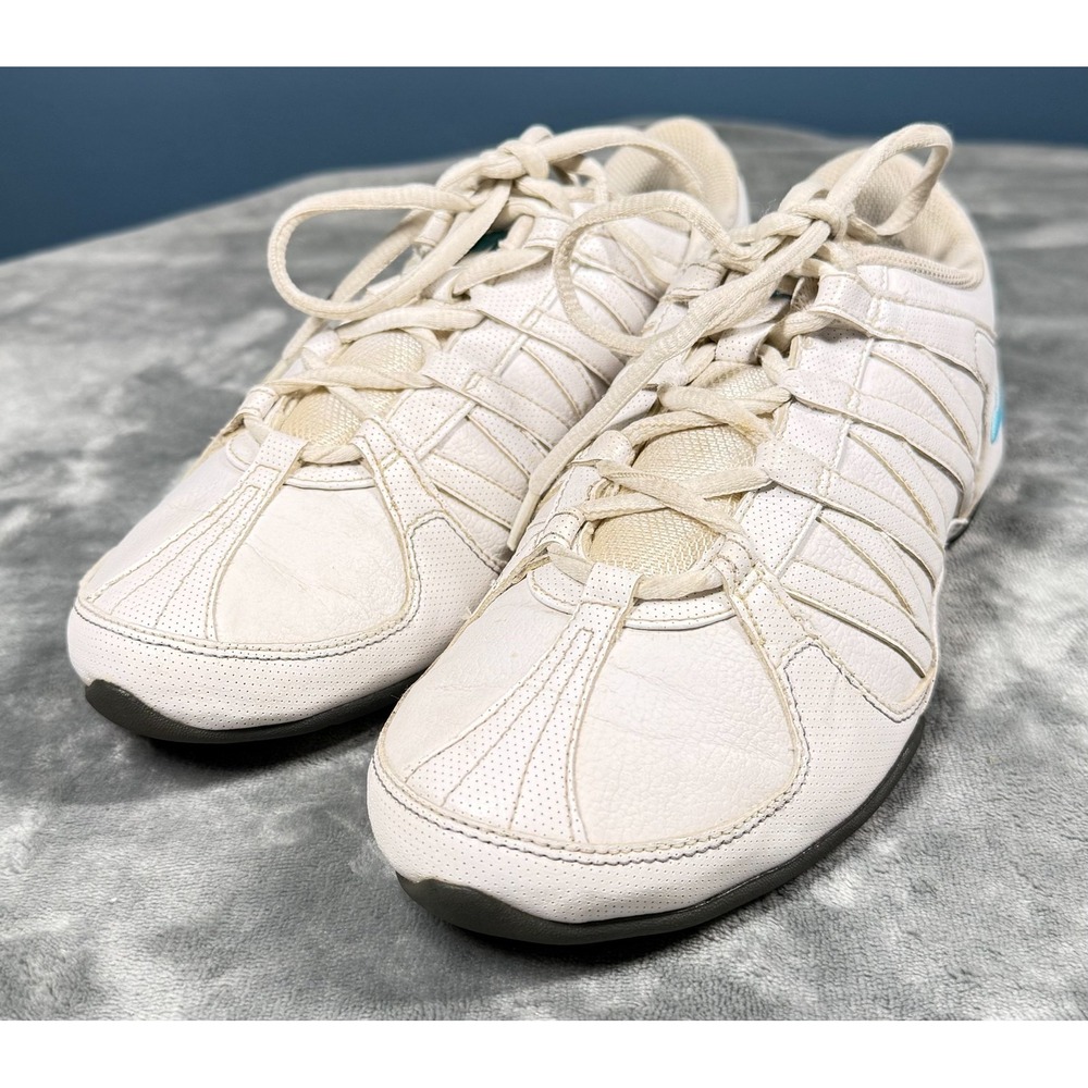 Nike Sneakers Womens 8 White Perforated Leather Lace Up Casual Shoes